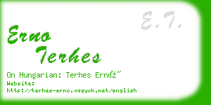 erno terhes business card